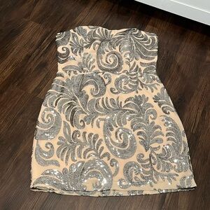 Forever 21 Strapless Sequin Mini dress Medium Y2K